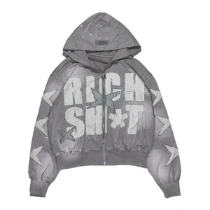 New Streetwear <b>Hoodie</b> Zip Hoody Custom Print logo Digital Cotton <b>Men</b> <b>Hoodie</b> Zipper-up Heavyweight Fleece Full Zip up H - Product Image 4