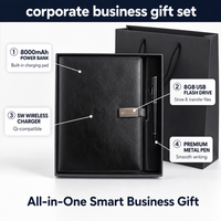 Coffret Cadeau d'Entreprise de Luxe A5 en Cuir PU Gravé, Rechargeable, avec Bloc-Notes à Chargement Sans Fil et Stylo – Vente en Gros pour Étudiants et Enseignants