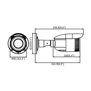 * Presa * 1440P 4MP Bullet IP fotocamera 2.8-12mm motorizzata obiettivo Varifocal H.265 + PoE OSD IP67 SD Slot HiWatch HWI-B640H-Z - Product Image 3