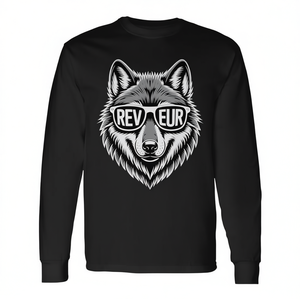 Camiseta de manga larga Reveur con diseño gráfico de lobo, talla unisex para adultos - Product Image 2
