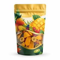 Op maat gemaakte logo-mat afgewerkte staande ritssluitingszak met transparant venster, Mylar Doypack verpakking voor snacks en gedroogd fruit