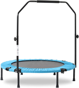 Minitrampolín plegable <span class=keywords><strong>de</strong></span> 36 "/38"/40 "para adultos, trampolín <span class=keywords><strong>de</strong></span> ejercicio con bandas <span class=keywords><strong>de</strong></span> resistencia, trampolín rebotador para Fitness, interior - Product Image 2