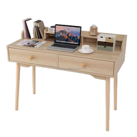 Bureau d'ordinateur moderne en bois avec hutch, table d'étude durable, poste de travail pour PC portable, bureau à domicile, chambre à coucher, avec fonctionnalités de rangement