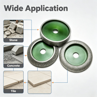 Disque de meulage diamanté brasé sous vide pour meuleuse d'angle, pour chanfreinage des bords de pierre, granit, marbre, vente en gros OEM