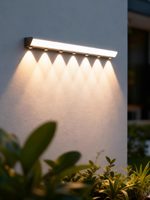 Applique murale LED extérieure en aluminium étanche à énergie solaire IP55 pour cour, façade de magasin et patio