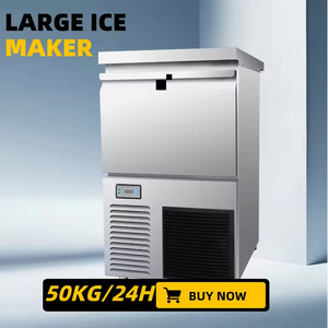 Máquina de Hielo Grande de 50 KG/24H, Acero Inoxidable, Comercial, Cubos de Hielo, 220V/50-60HZ 110V/60HZ, para Bar, Restaurante, Hotel - Product Image 1