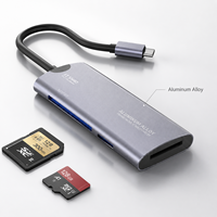 Lector de Tarjetas Tipo C 6 en 1, el Más Económico de Fábrica, Lector de Tarjetas TF, USB Tipo C Inteligente y Lector de Tarjetas Sim SD OTG para Teléfono Móvil