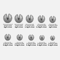 LUSHAZER 160 pcs/set Plombs fendus pour la pêche Plomb de plomb Tailles assorties Plombs ronds amovibles Accessoires de pêche à la carpe