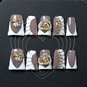 Venta al por mayor 10 piezas Premium Hello Kitty pato forma de pico <span class=keywords><strong>uñas</strong></span> <span class=keywords><strong>postizas</strong></span> hechas a mano acrílico prensa en las <span class=keywords><strong>uñas</strong></span> - Product Image 5