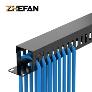 ZHEFAN 1u Metal Rack Mount Gerenciador De Cabos Com Tampa De Metal Organizador De Cabos De 19 Polegadas Para Rack De Servidor De 19 Polegadas