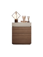 Table de chevet en bois massif, 2 tiroirs, design moderne et minimaliste, compartiment caché, design anti-basculement, lumière tactile, luxe pour chambre à coucher