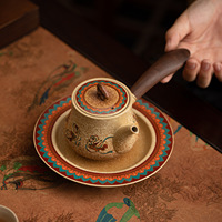 Théière en céramique Dunhuang Flying Apsaras avec poignée latérale, style chinois, luxe léger, vintage, pour la maison, ensemble de thé individuel