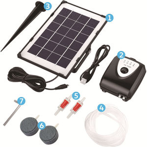 Aérateur de bassin rechargeable à énergie solaire, pompe à air pour <span class=keywords><strong>aquarium</strong></span>, oxygénateur avec 2 pierres à bulles d'air - Product Image 2