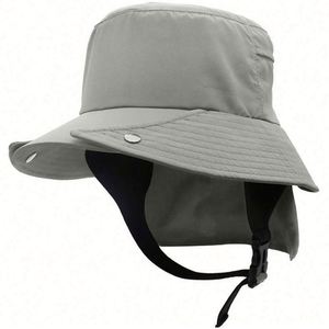 Outdoor <b>Flat</b> Top Wide Brim Fisherman Bucket <b>Hat</b> Quick Dry UV Protection Beach Surf <b>Hat</b> With Strap - Product Image 1