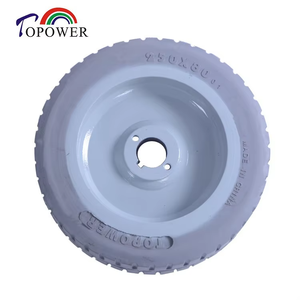 ล้อรถเข็นพาเลทคุณภาพสูงขนาด 14x4.5 นิ้ว สำหรับรถยกพาเลท เครื่องเก็บสินค้า AGV เครื่องทำความสะอาด อุปกรณ์งานหนัก ล้อเลื่อนสำหรับงานหนัก - Product Image 2