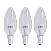 三盏 E14 卤素灯泡 28W 370Lm 2750K 可调光 透明玻璃底座 230V 白光