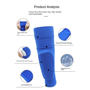 Wholesale Durable Polyester Footless Calf <b>Socks</b> Fixed Leg Guards Bottomless Sports Football Protective Gear - Product Image 2