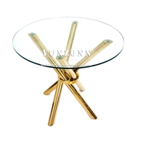 Mobilier de maison peu encombrant cadre en acier table basse ronde de banquet d'événement de maison à vendre