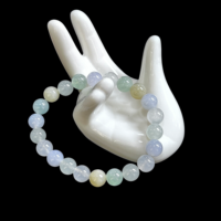 Bracelet en jadéite birmane naturelle de qualité A, perles rondes, bracelet en jadéite de haute qualité pour femmes, jadéite birmane (avec NGTC)