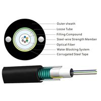 Cable óptico 1 2 3 KM Precio Blindado 4 6 8 12 Core Gyxtw SM MM G652D 657A Cable de fibra óptica