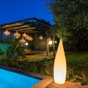 Hiện đại có thể sạc lại 7-màu LED Đèn sàn cho vườn ngoài trời điều khiển từ xa trắng bóng râm cho biệt thự và căn hộ - Product Image 2