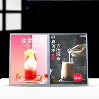 Bingkai Poster LED aluminium Aloi dengan meja berdiri, kotak lampu kaca Tempered dapat disesuaikan, kotak lampu iklan dalam stok