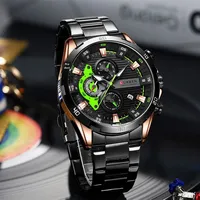 Montre de luxe créative pour homme 8402, bracelet en acier inoxydable, cadran sport moto, montre-bracelet à quartz à six aiguilles