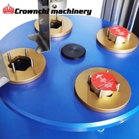 Scelleuse verticale semi-automatique pneumatique rotative à 4 stations pour mini-boîtes, tasses à thé, bouteilles en plastique, K-Cup et cartons en papier