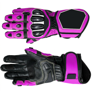 Woman Full Figure pink Black Custom Made <b>Gloves</b> The top Quality <b>Gloves</b> Leather Palm Guard Adjustable Wrist Strap <b>Motobike</b> - Product Image 3