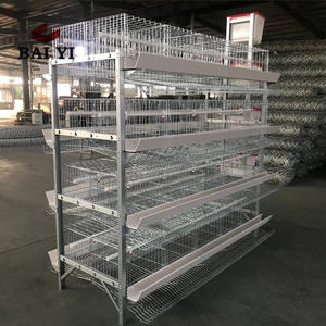 Cages à poulet de couche de type h à 4 niveaux pour volaille avec bac à fumier - Product Image 1