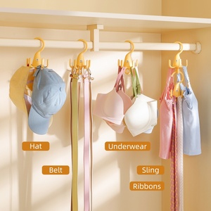 Custom Logo Cute Rotating 5-claw Hook <b>Rack</b> Clothes Hangers Wardrobe Tie Hat Bag <b>Storage</b> Organizers Bedroom Closets - Product Image 6