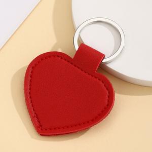 Porte-clés en cuir en forme de cœur, couple amoureux, cadeau d'affaires en cuir pour homme et femme, porte-clés de sac, pendentif en cuir - Product Image 6