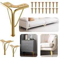 Pieds de meubles en fer doré modernes et robustes pour table à manger, commode, armoire, canapé - Remplacement DIY pour cuisine et salon