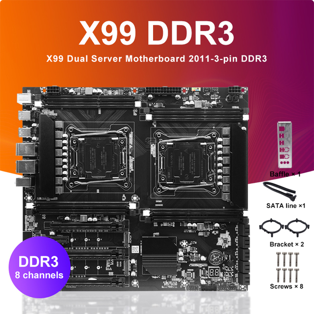 X99 Dual CPU Motherboard DDR3 Interface LGA 2011-3 Pc Gaming Motherboard for Desktop
