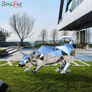 Escultura de Animales de Acero Inoxidable, Toro de Metal de Tamaño Real, Toro en Lucha, Toro Pentium, Estatua de Arte Decorativo - Product Image 6