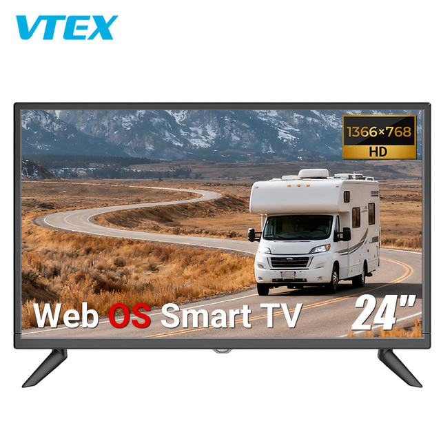 24 Inch Web OS Motorhome RV Car TV DVB-T2 Television Smartphone Mirror Wall Mount Portable Marine Truck Caravan DC 12V Smart TV