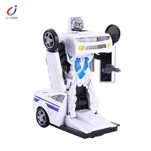 Most selling product electric universal deformation car police robot deform