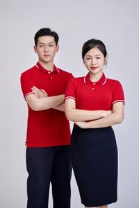 Regular corto 200 gramos en Blanco alto estiramiento Retención de forma suave cómodo poliéster Spandex tejido 50D Polo rojo - Product Image 3