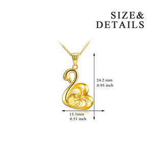 Perhiasan Hewan Mewah Berkualitas Tinggi Kalung Liontin Angsa Emas Asli 18K untuk Wanita - Product Image 2