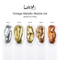Lehchis – Ensemble de vernis à ongles liquide effet métallique 3D, super brillant, miroir chromé, or, argent, or rose, encre marbrée métallique, 5 couleurs