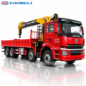 Camión Grúa Shacman 8x4 de 14 Toneladas, Camión de Carga con Grúa Hidráulica y Plataforma Plana de 8.4m para Transporte de Equipo Pesado - Product Image 1