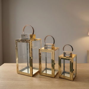 Stainless Steel Mini <b>Lantern</b> <b>Candle</b> <b>Holder</b> Set of 2 Metal <b>Candle</b> Jar Portable Table Decoration for Wedding - Product Image 5
