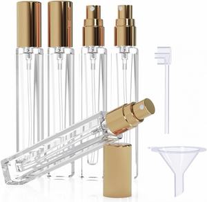 Flacon de parfum miniature rechargeable de 10 ml avec bouchon doré/argenté/noir, flacon vaporisateur de poche pour les voyages - Product Image 1