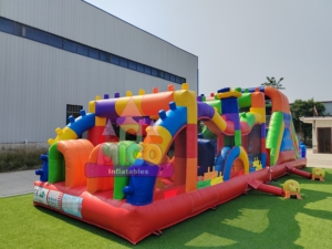 Castillo Inflable Comercial con Obstáculos y Tobogán, Equipo de Juego Inflable para Fiestas Infantiles al Aire Libre, con Certificación CE - Product Image 2