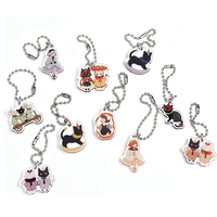 Porte-clés personnalisé en acrylique transparent, breloque mignonne de dessin animé pour artistes, créateurs et articles promotionnels professionnels