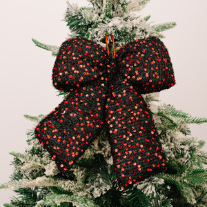 Xmas Tree Party Front <b>Door</b> Decor Glitter Sparkly Christmas <b>Bows</b> Large Glitter Christmas <b>Bows</b> Sequin - Product Image 6