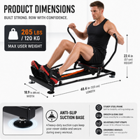 Rameur à mouvement complet pour la maison, pliable, équipement d'exercice cardio, entraînement complet du corps avec rotation à 360° °   Bras et siège coulissant