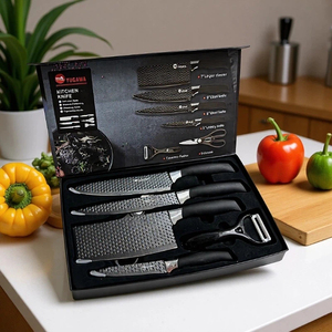 Stainless steel kitchen <b>knife</b> accessories <b>set</b> household meat cleaver <b>knife</b> six-piece gift box messer <b>set</b> - Product Image 2