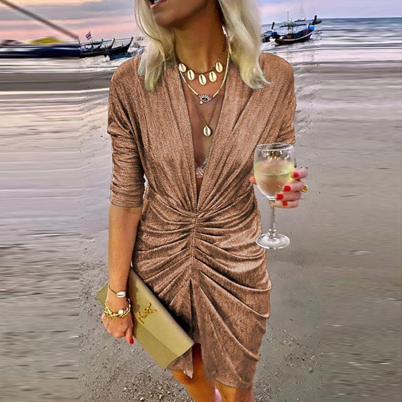 New Summer Advanced Gowns Evening Formal Office White Beach Dress Embroidered Sexy T-Shirt Dresses For Women