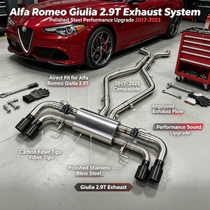 Système d'échappement Catback Valvetronic en acier inoxydable 304 pour <span class=keywords><strong>Alfa</strong></span> <span class=keywords><strong>Romeo</strong></span> <span class=keywords><strong>Giulia</strong></span> 2.9T 2017-2023, tuyau d'échappement, directement de l'usine - Product Image 1